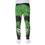 Cannabis Skull Print Scuba Joggers