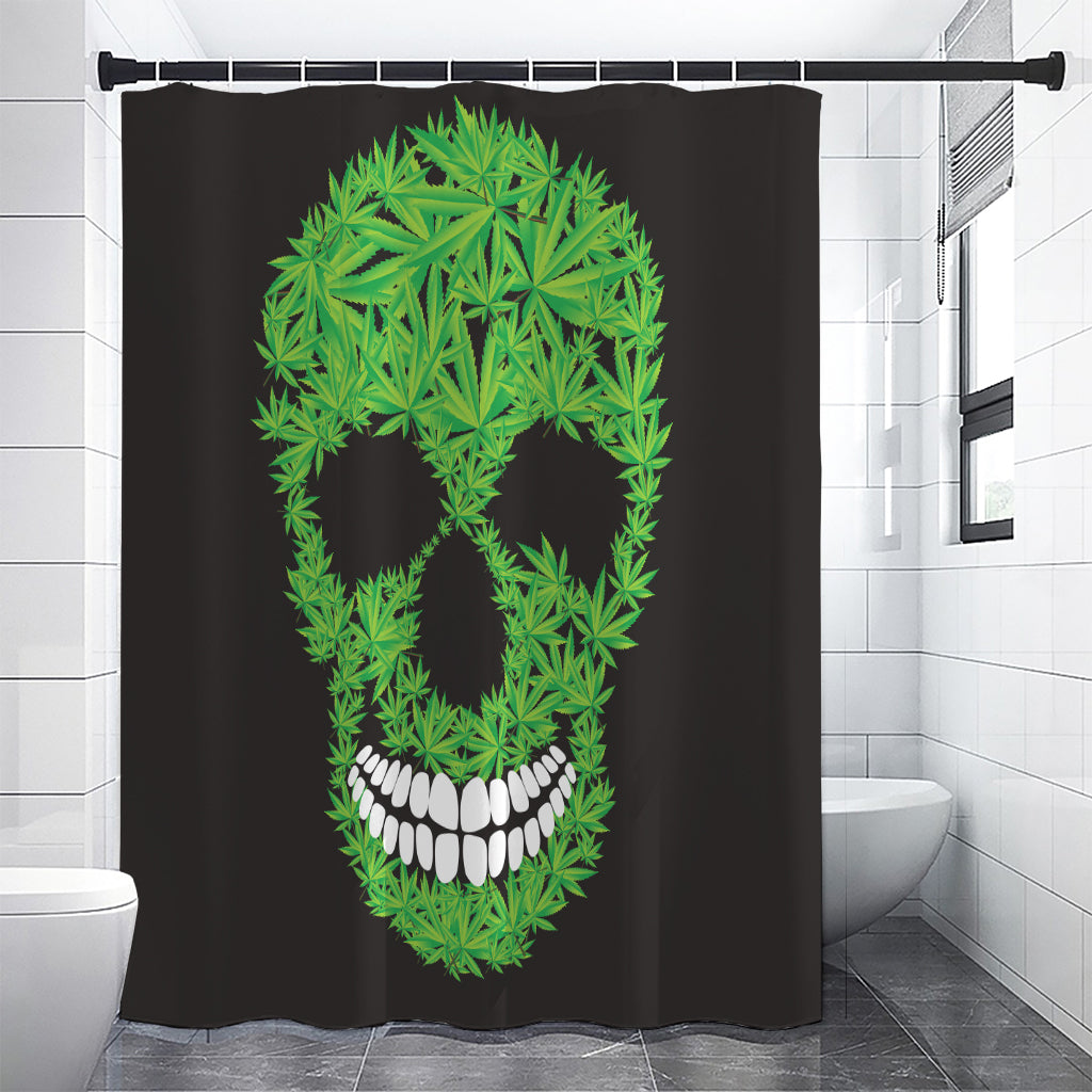 Cannabis Skull Print Shower Curtain