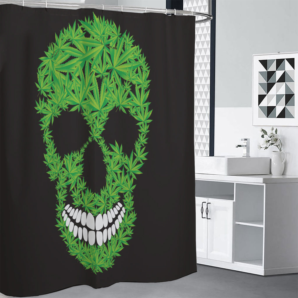 Cannabis Skull Print Shower Curtain