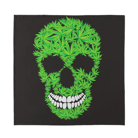 Cannabis Skull Print Silk Bandana