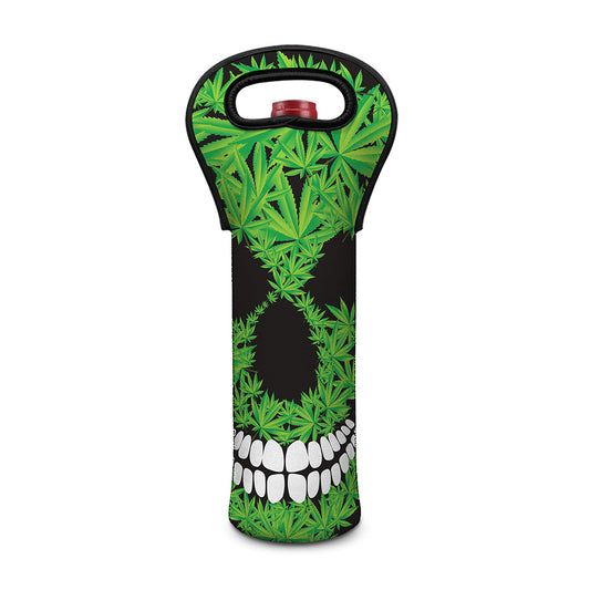 Cannabis Skull Print Single Neoprene Wine Tote