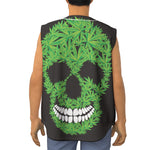 Cannabis Skull Print Sleeveless Baseball Jersey