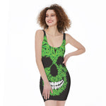 Cannabis Skull Print Sleeveless Bodycon Dress