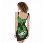 Cannabis Skull Print Sleeveless Bodycon Dress