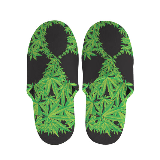 Cannabis Skull Print Slippers