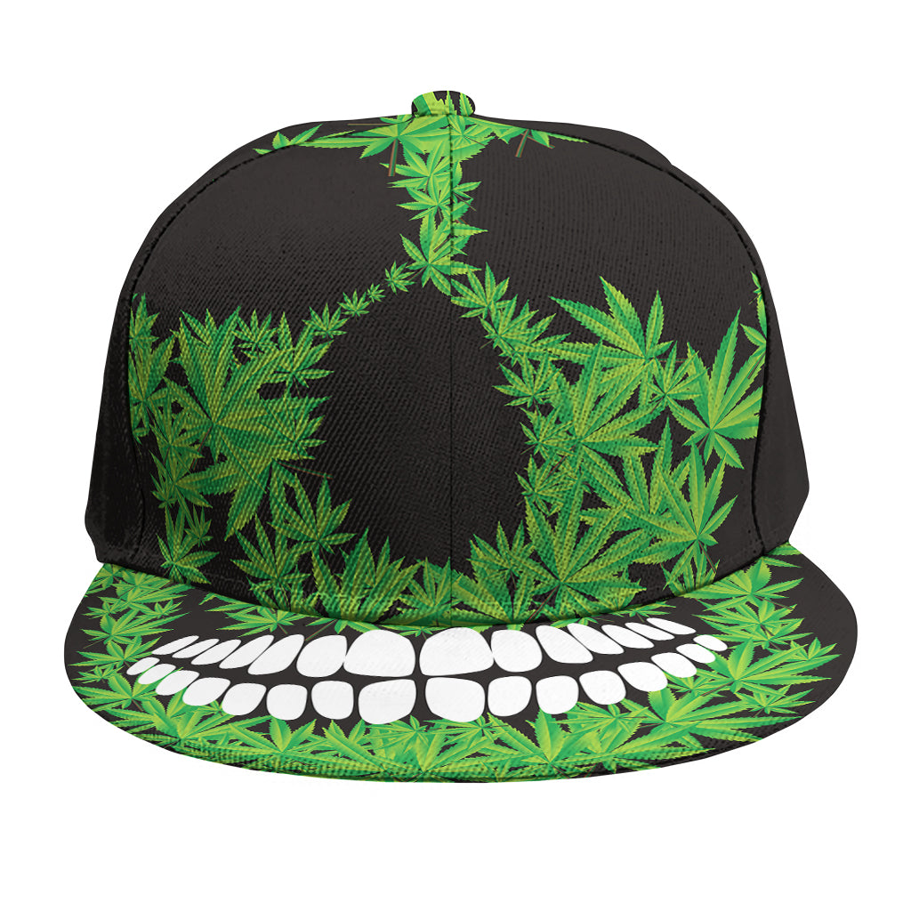 Cannabis Skull Print Snapback Cap