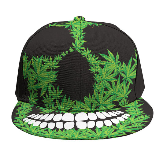 Cannabis Skull Print Snapback Cap