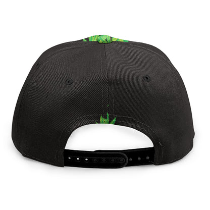 Cannabis Skull Print Snapback Cap