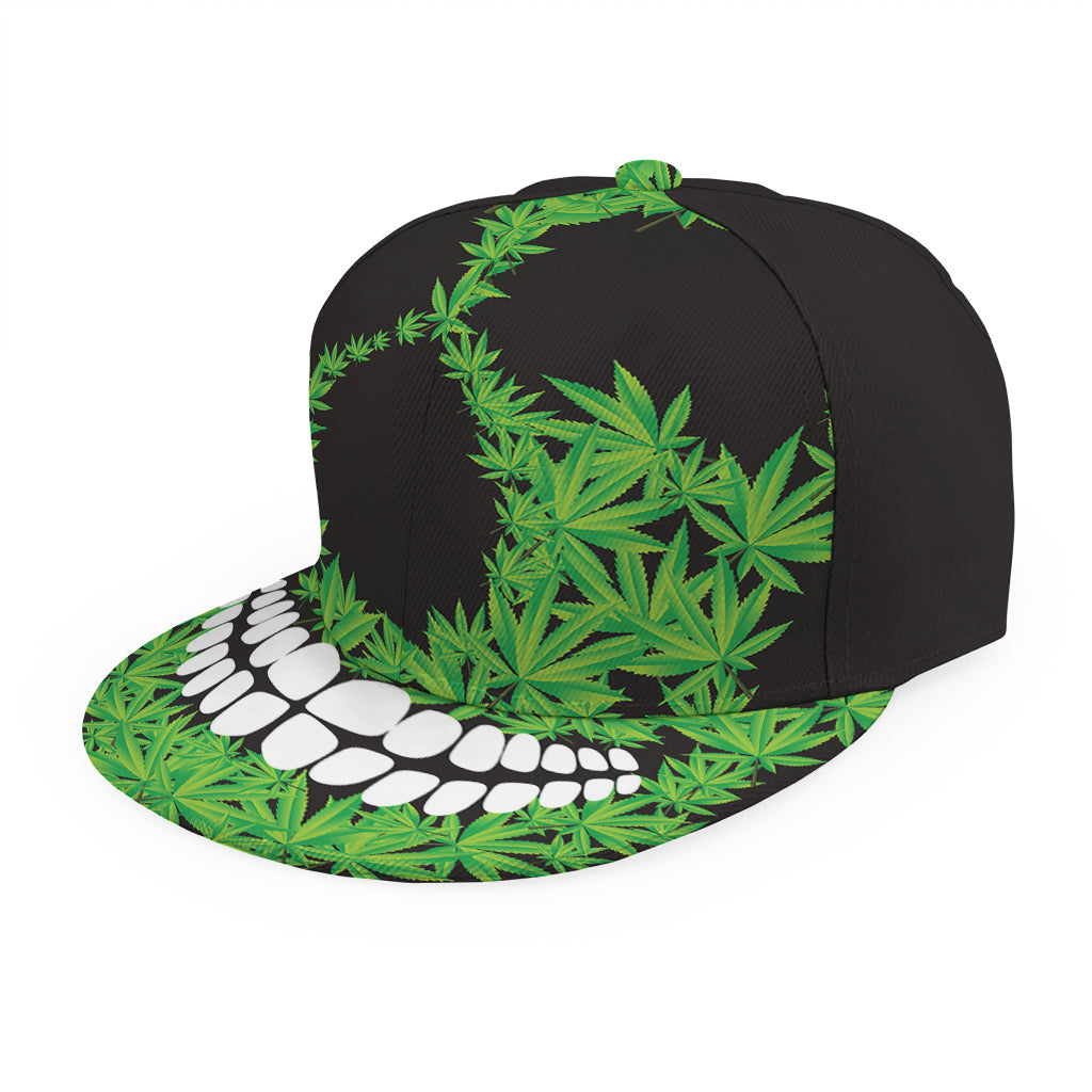 Cannabis Skull Print Snapback Cap