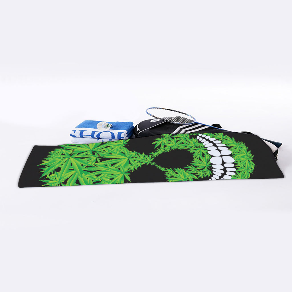 Cannabis Skull Print Sports Towel