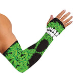 Cannabis Skull Print Sun Protection Arm Sleeves