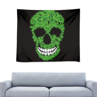 Cannabis Skull Print Tapestry
