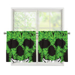 Cannabis Skull Print Tier Curtains