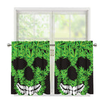 Cannabis Skull Print Tier Curtains