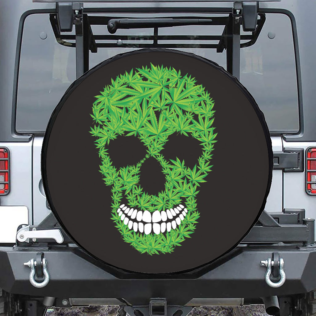 Cannabis Skull Print Tire Cover