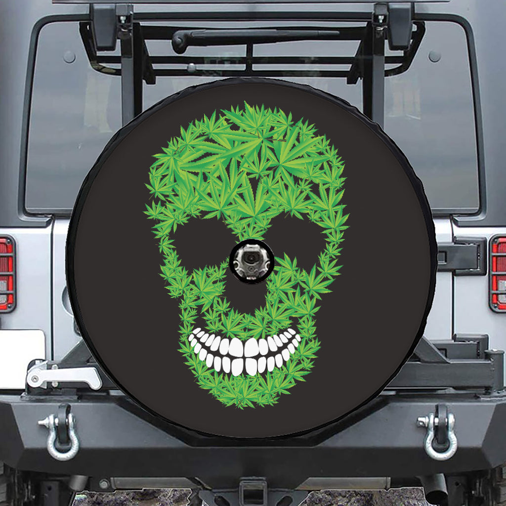 Cannabis Skull Print Tire Cover With Camera Hole