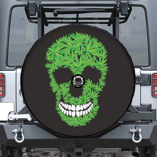 Cannabis Skull Print Tire Cover With Camera Hole