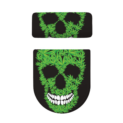 Cannabis Skull Print Toilet Lid And Tank Cover Set