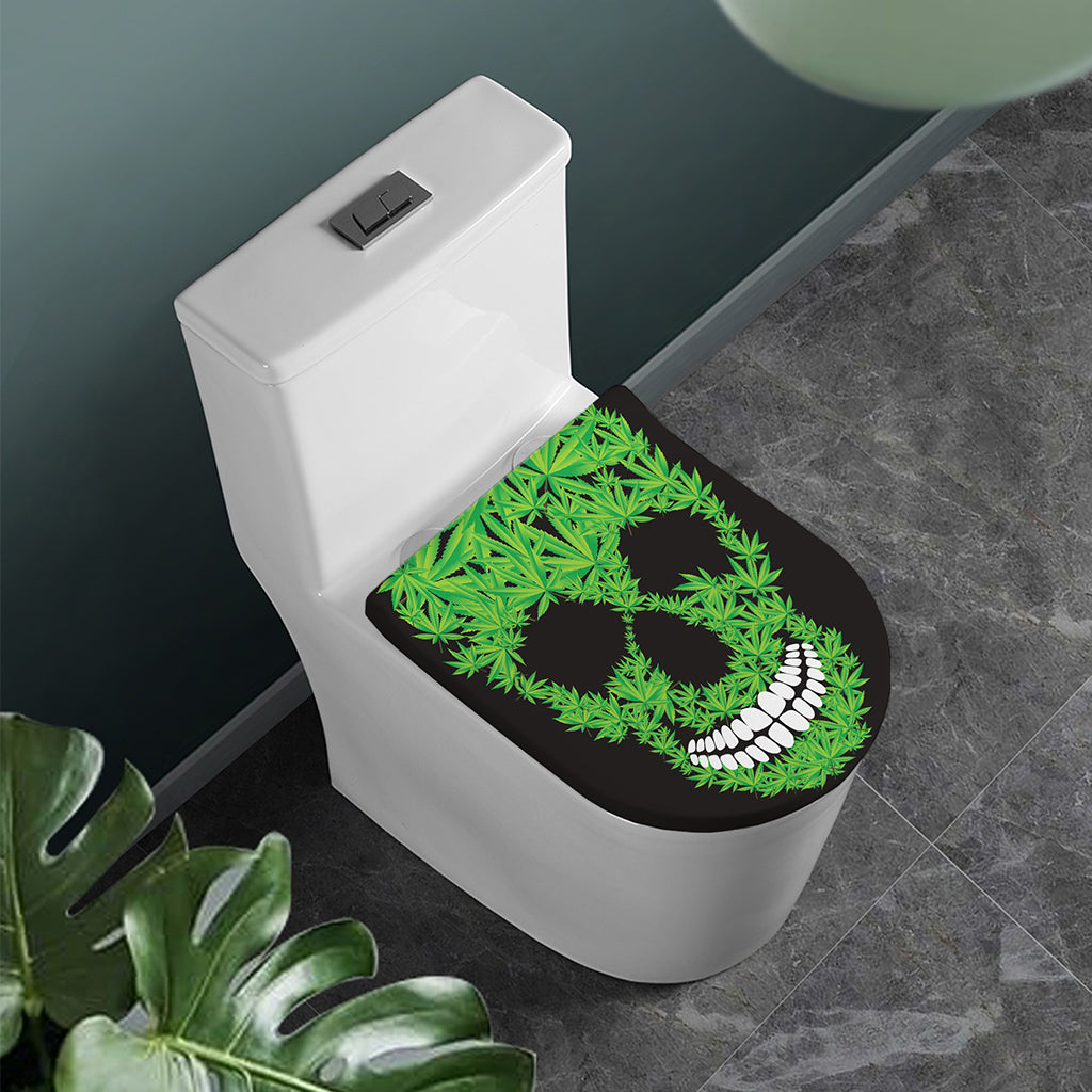 Cannabis Skull Print Toilet Lid Cover