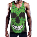 Cannabis Skull Print Men's Workout Tank Top