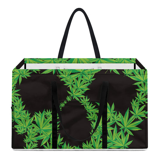 Cannabis Skull Print Utility Tote Bag