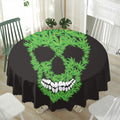 Cannabis Skull Print Waterproof Round Tablecloth