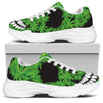 Cannabis Skull Print White Chunky Shoes
