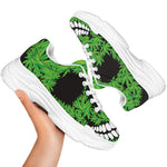 Cannabis Skull Print White Chunky Shoes