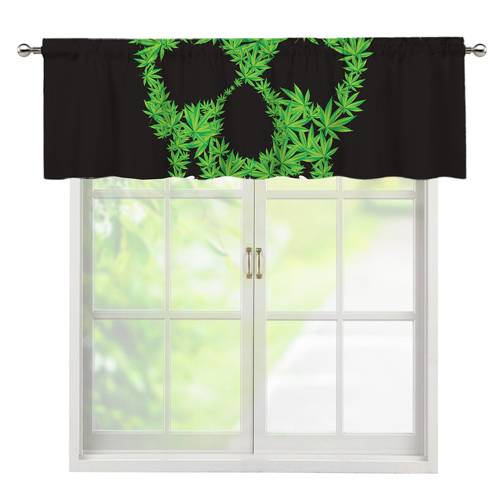 Cannabis Skull Print Window Valance