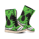 Cannabis Skull Print Winter Boots
