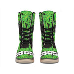 Cannabis Skull Print Winter Boots