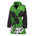 Cannabis Skull Print Women's Bathrobe