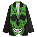 Cannabis Skull Print Women's Blazer