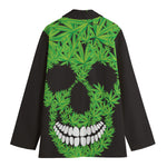 Cannabis Skull Print Women's Blazer