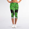 Cannabis Skull Print Women's Capri Leggings