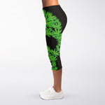 Cannabis Skull Print Women's Capri Leggings