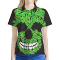 Cannabis Skull Print Women's Polo Shirt