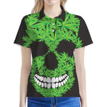 Cannabis Skull Print Women's Polo Shirt