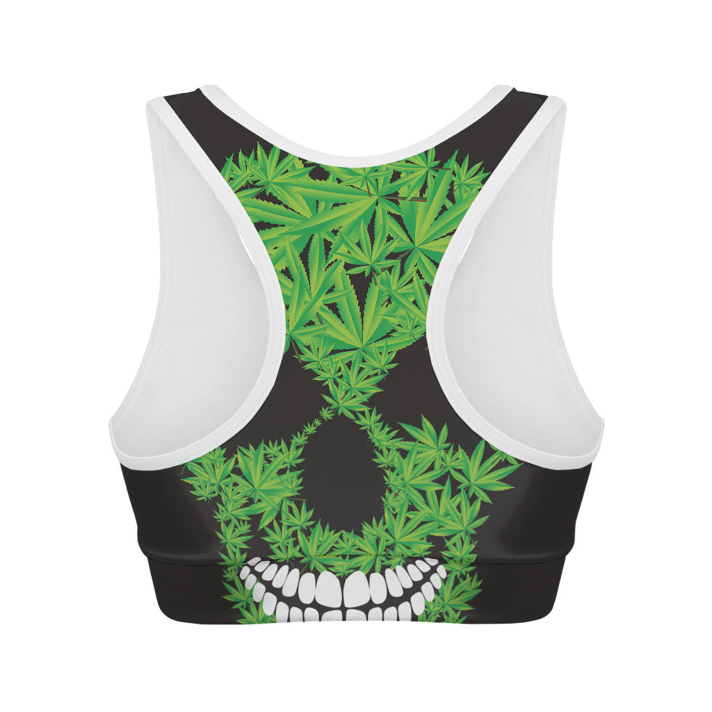 Cannabis Skull Print Women's Sports Bra