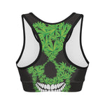 Cannabis Skull Print Women's Sports Bra