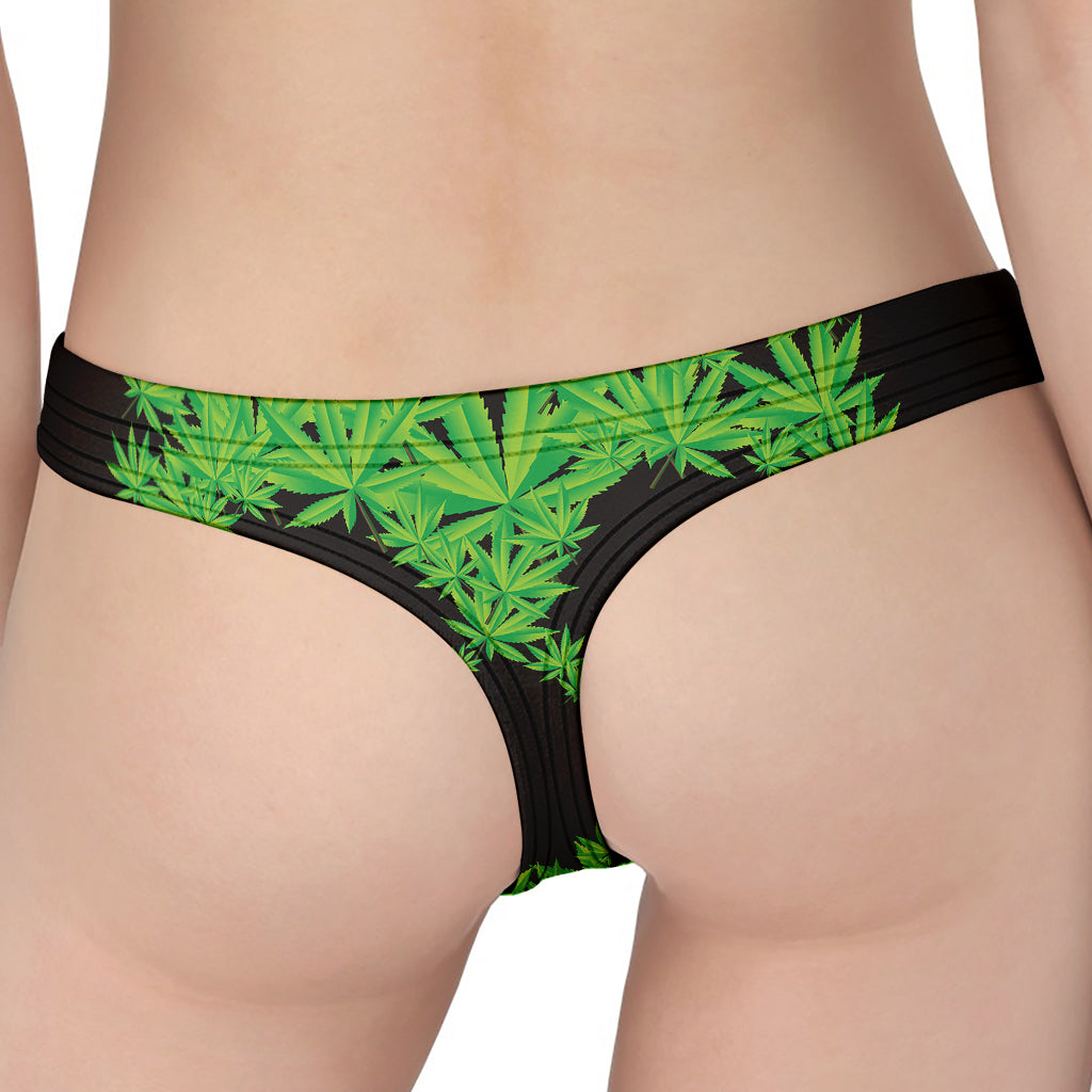 Cannabis Skull Print Women's Thong