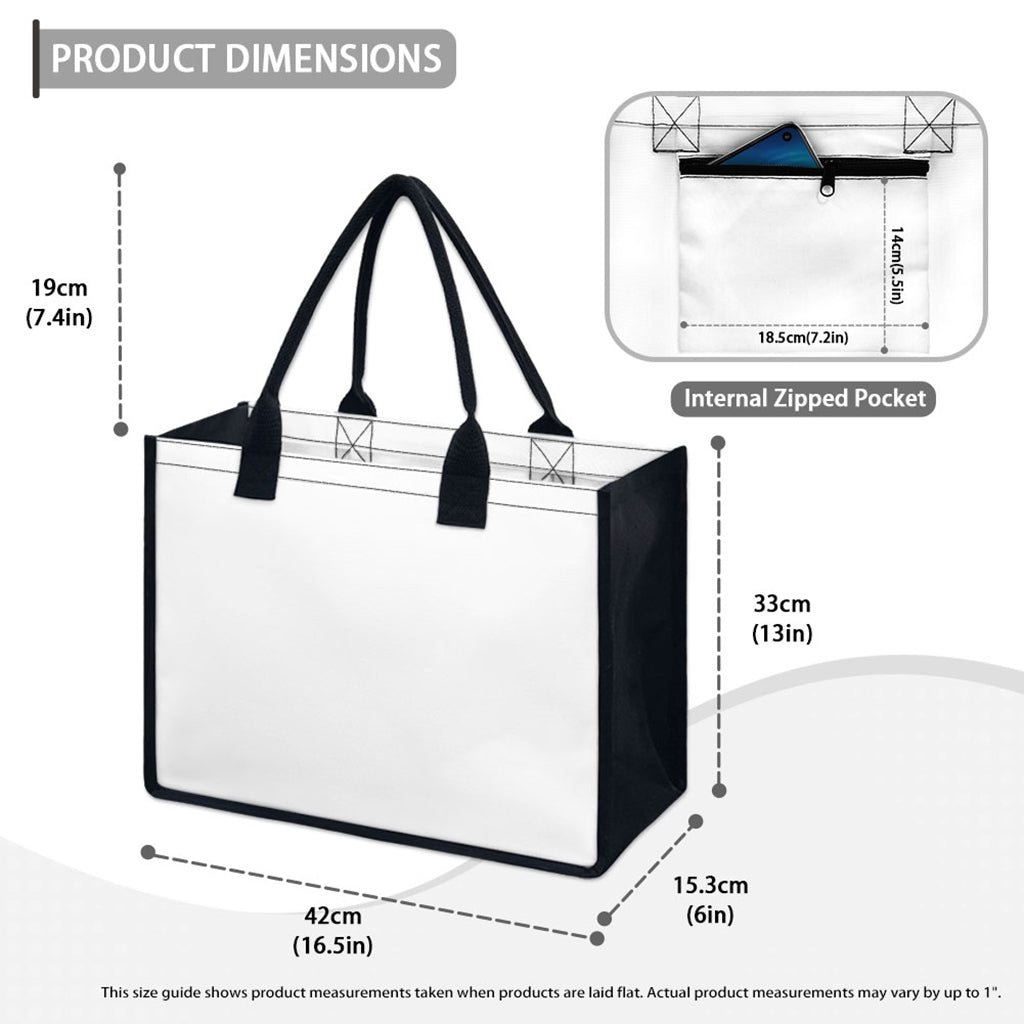 Japanese Warrior Mask Print Canvas Tote Bag