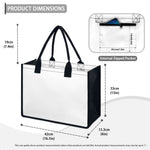 Black And White Axolotl Print Canvas Tote Bag