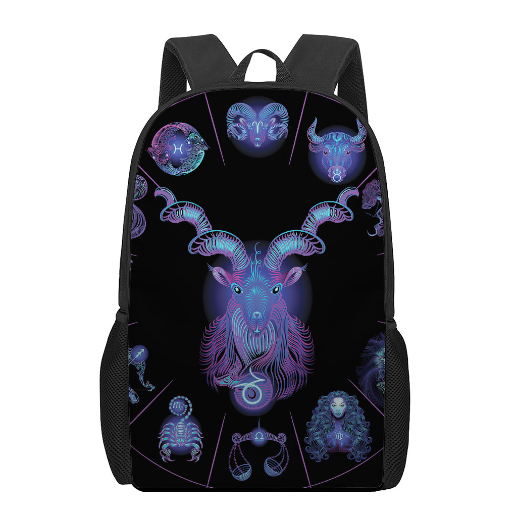 Capricorn And Astrological Signs Print 17 Inch Backpack