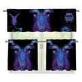Capricorn And Astrological Signs Print 3 Piece Kitchen Curtains