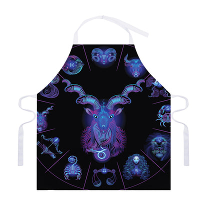 Capricorn And Astrological Signs Print Adjustable Apron
