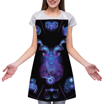 Capricorn And Astrological Signs Print Adjustable Apron