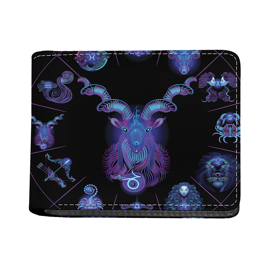 Capricorn And Astrological Signs Print Bifold Wallet