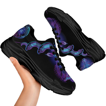 Capricorn And Astrological Signs Print Black Chunky Shoes