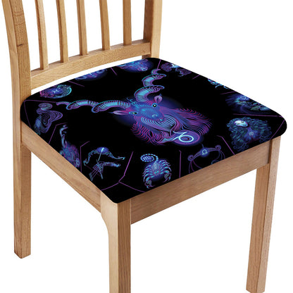Capricorn And Astrological Signs Print Chair Cushion Cover